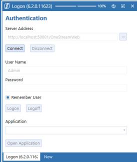 Authentication logon screen